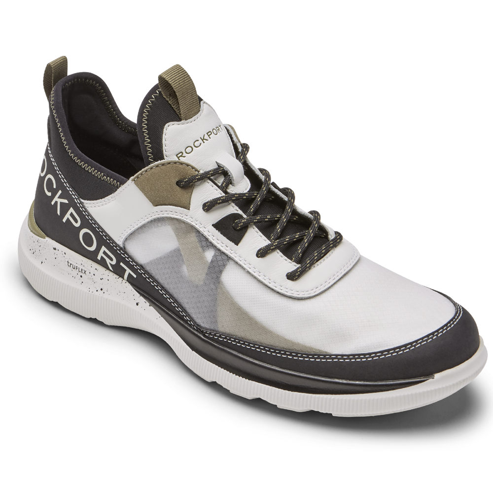 Rockport Sneakers For Mens White/Black - truFLEX Hybrid Mudguard Tie - UN2658197